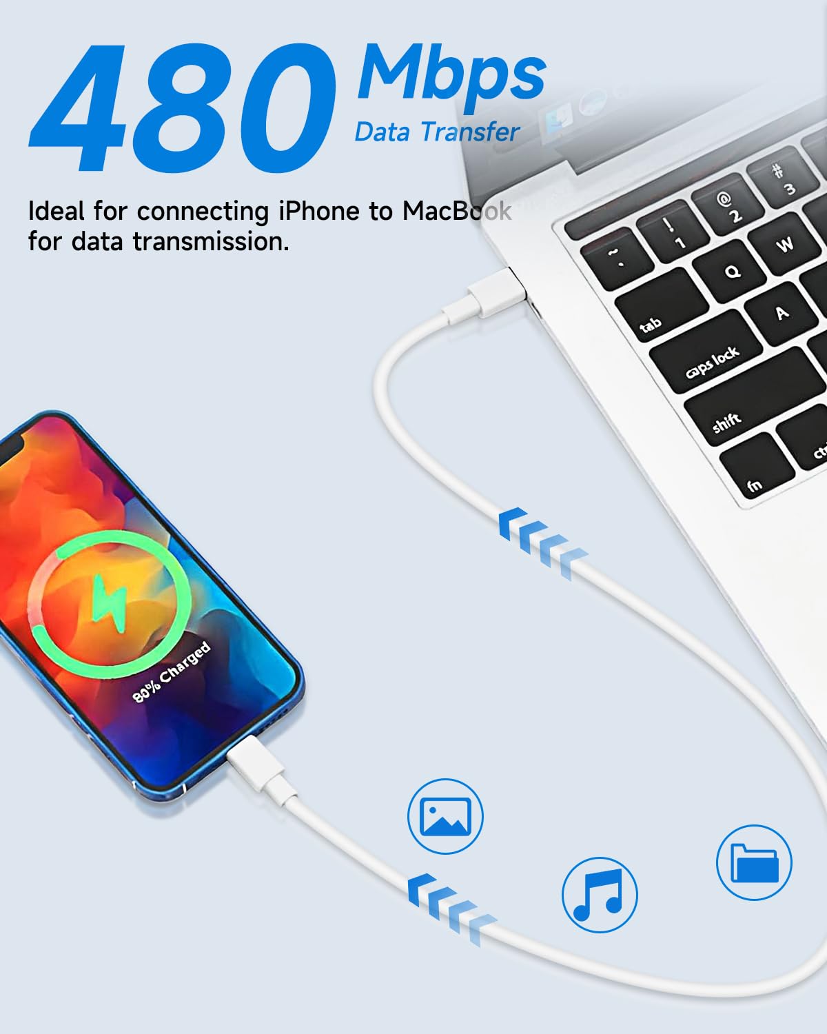Long iPhone Charger Cable 3M, [Apple MFi Certified] USB to Lightning Cable