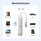 UGREEN Bluetooth 6.0 Transmitter Receiver, 2-in-1 Aux Wireless Adapter, 18H