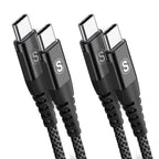 2-Pack 2m 60W USB C to USB C Charger Cable, PD Type C Super Fast Charging for iPhone 17 air 16 15 MacBook iPad Pro, Samsung Flip Fold 7 6 5 S26 S25 S24 S23 Ultra, Steam Deck, Nintendo Switch etc