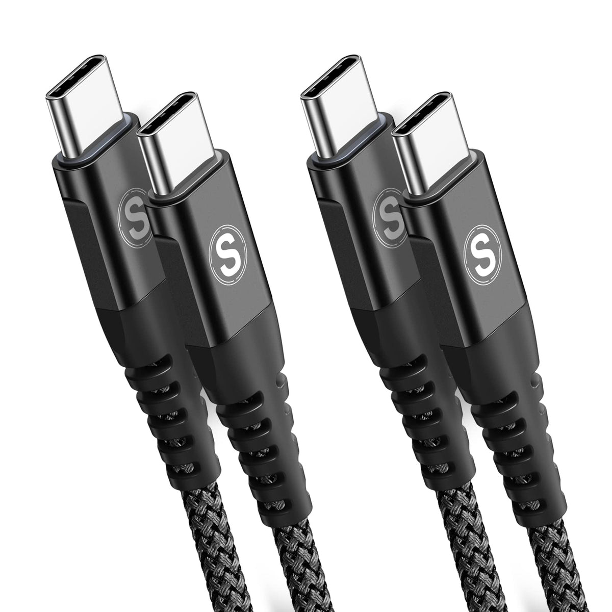 2-Pack 2m 60W USB C to USB C Charger Cable, PD Type C Super Fast Charging for iPhone 17 air 16 15 MacBook iPad Pro, Samsung Flip Fold 7 6 5 S26 S25 S24 S23 Ultra, Steam Deck, Nintendo Switch etc