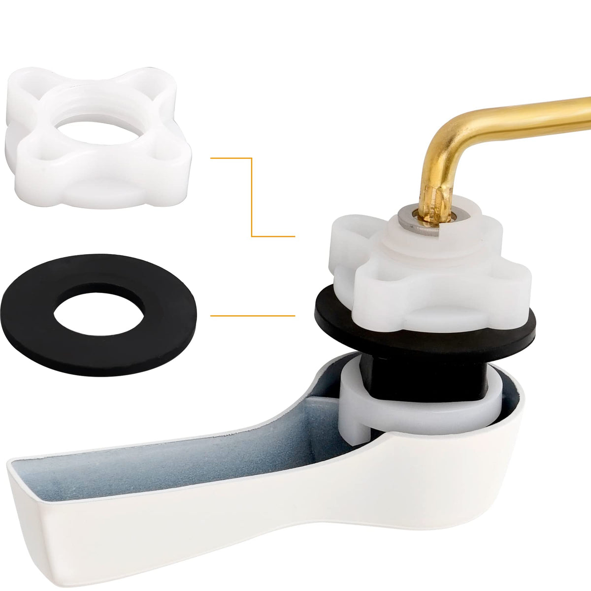Hibbent Universal Metal Front Mount Toilet Handle Replacement Kit