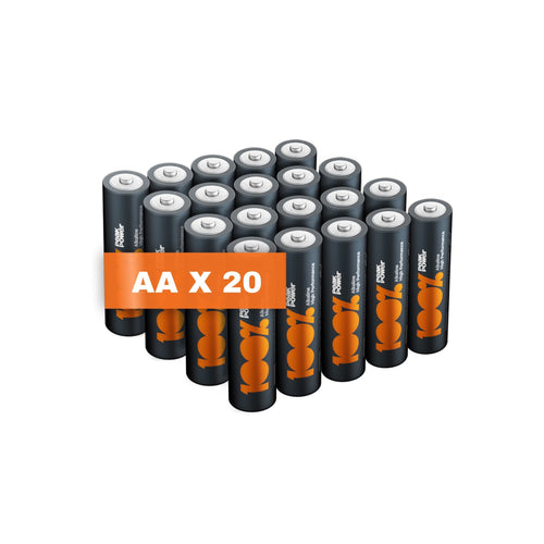 100PP AA Batteries 40 Pack | Alkaline 1.5V, 10-Year Shelf Life