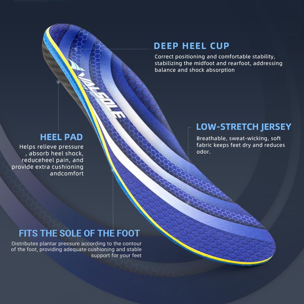 VALSOLE Thick Warm Wool Insoles for Men Women,Orthotic Insole,Arch SupportFor Insole,Plantar FasciitisInsole,for OverPronation,Flat Feet,Metatarsalgia,Heel Pain,Fleece Thermal Insoles(4-23cm,Brown)