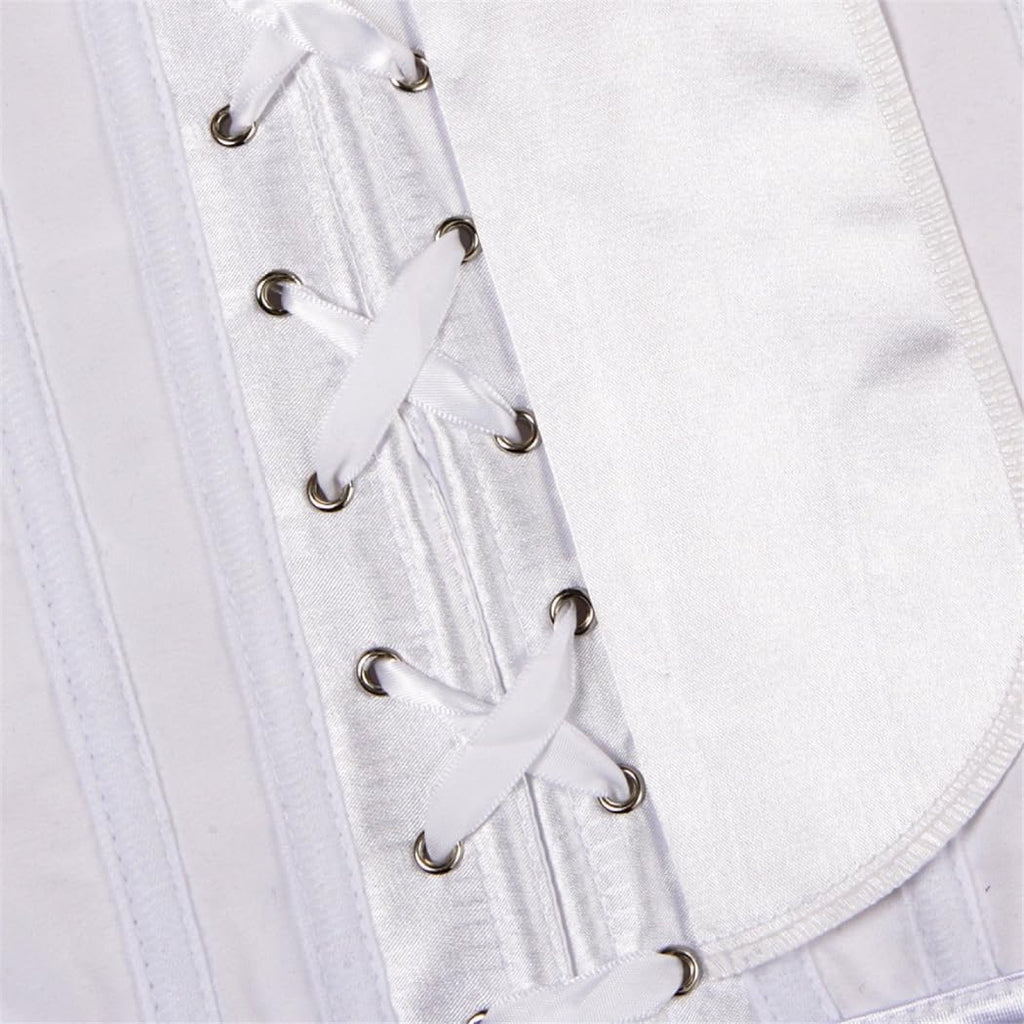 Kelvry Women's Satin Waist Cincher Lace up Boned Bustier Underbust Corset