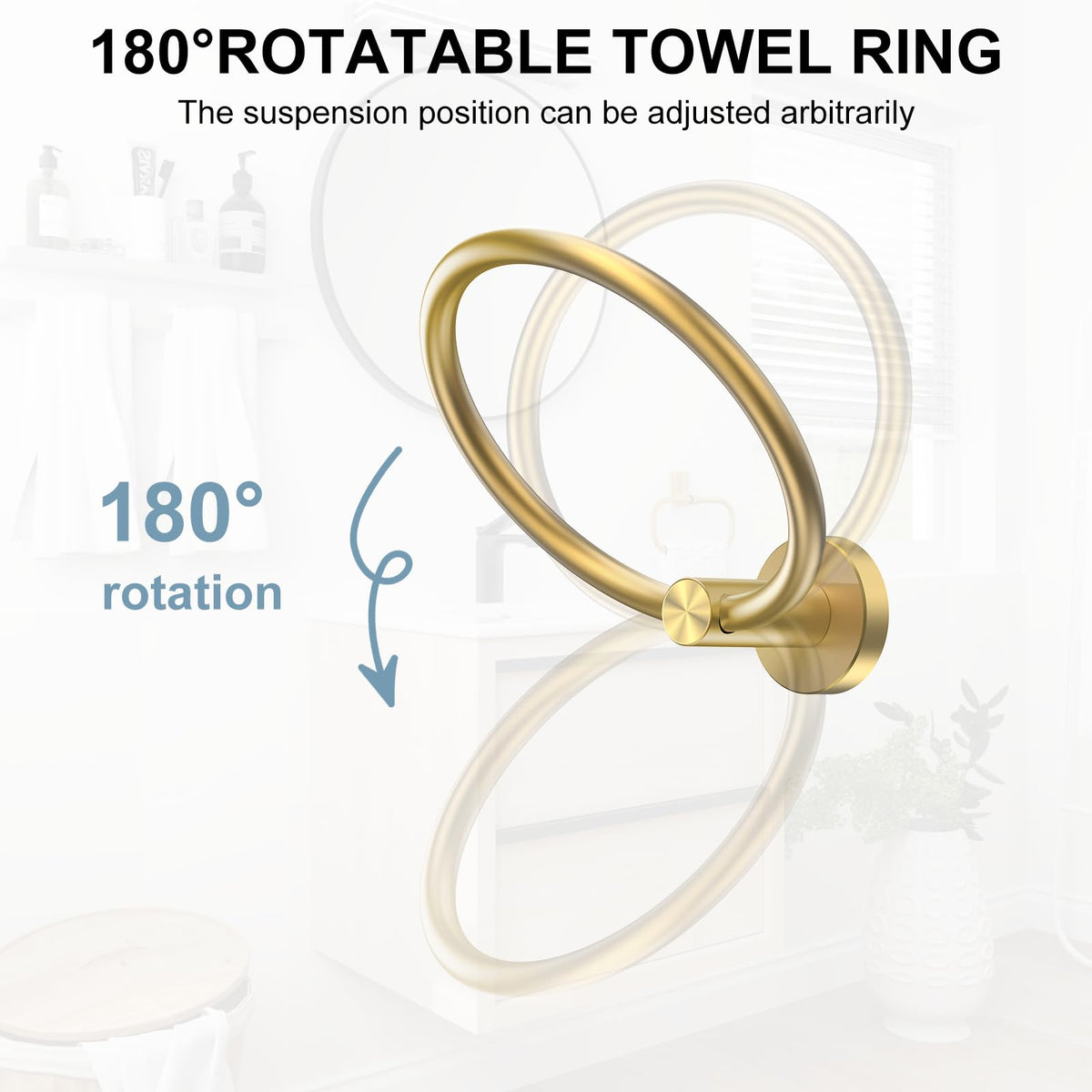 SetSail Towel Holder for Bathroom Wall Matte Black Towel Ring