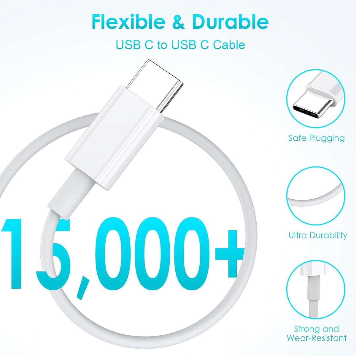 USB C Charger Cable,6FT/1.8M USBC to USBC Cable 100W 5A Type C Charger