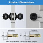 BESTTEN Keyed Entry Door Knob with Lock, Heavy Duty Interior and Exterior Door Lock, Standard Ball, Satin Nickel