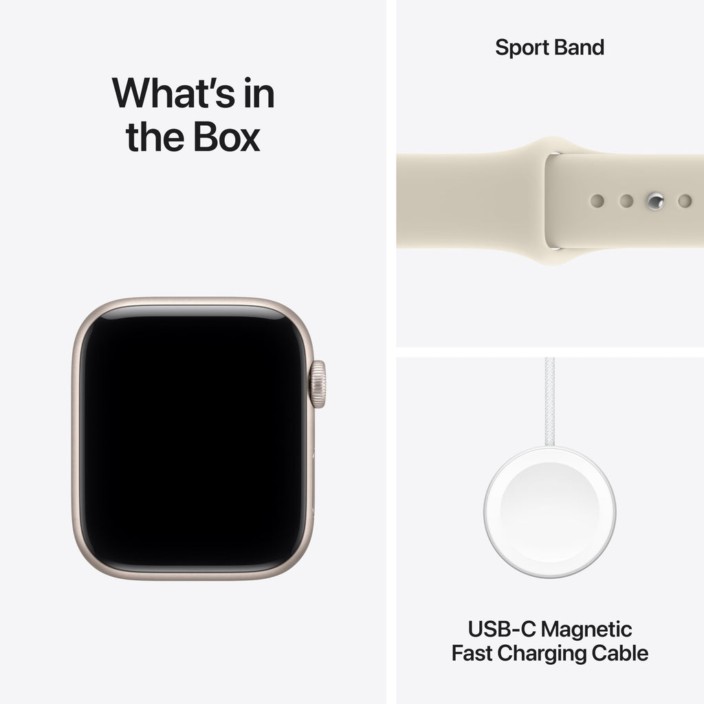 Apple Watch SE 3 GPS 40mm Smartwatch with Starlight Aluminium Case with Starlight Sport Band S/M. Fitness and Sleep Trackers, Heart Rate Monitor, Always-On Display, Water Resistant