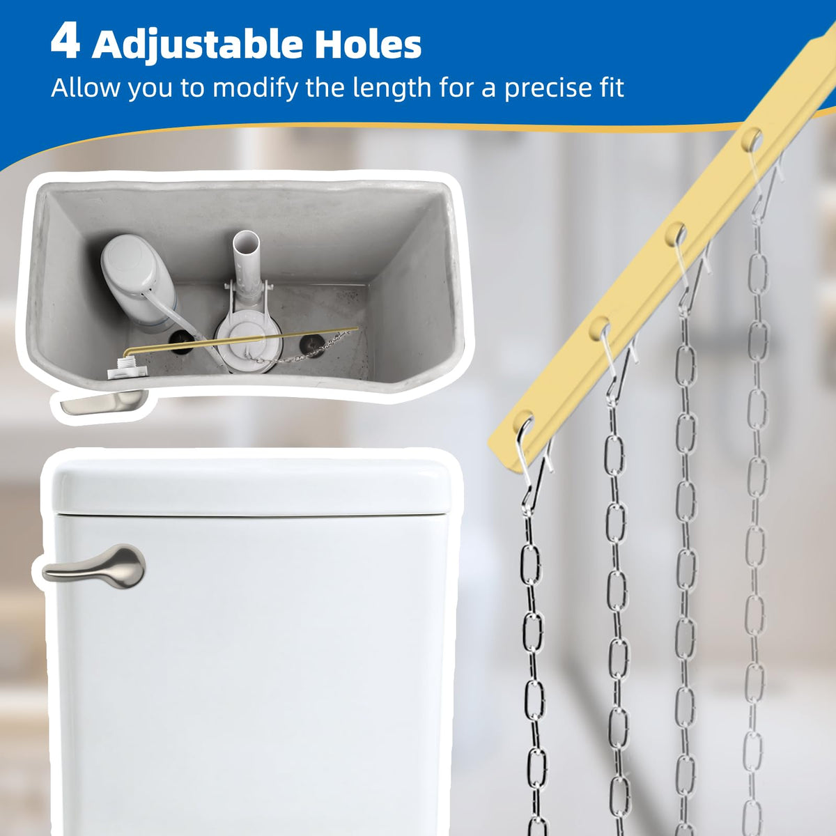 Hibbent Universal Metal Front Mount Toilet Handle Replacement Kit