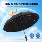 24K Strongest Windproof Travel Compact Umbrella Sturdy Frame Automatic Umbrella for Women & Men