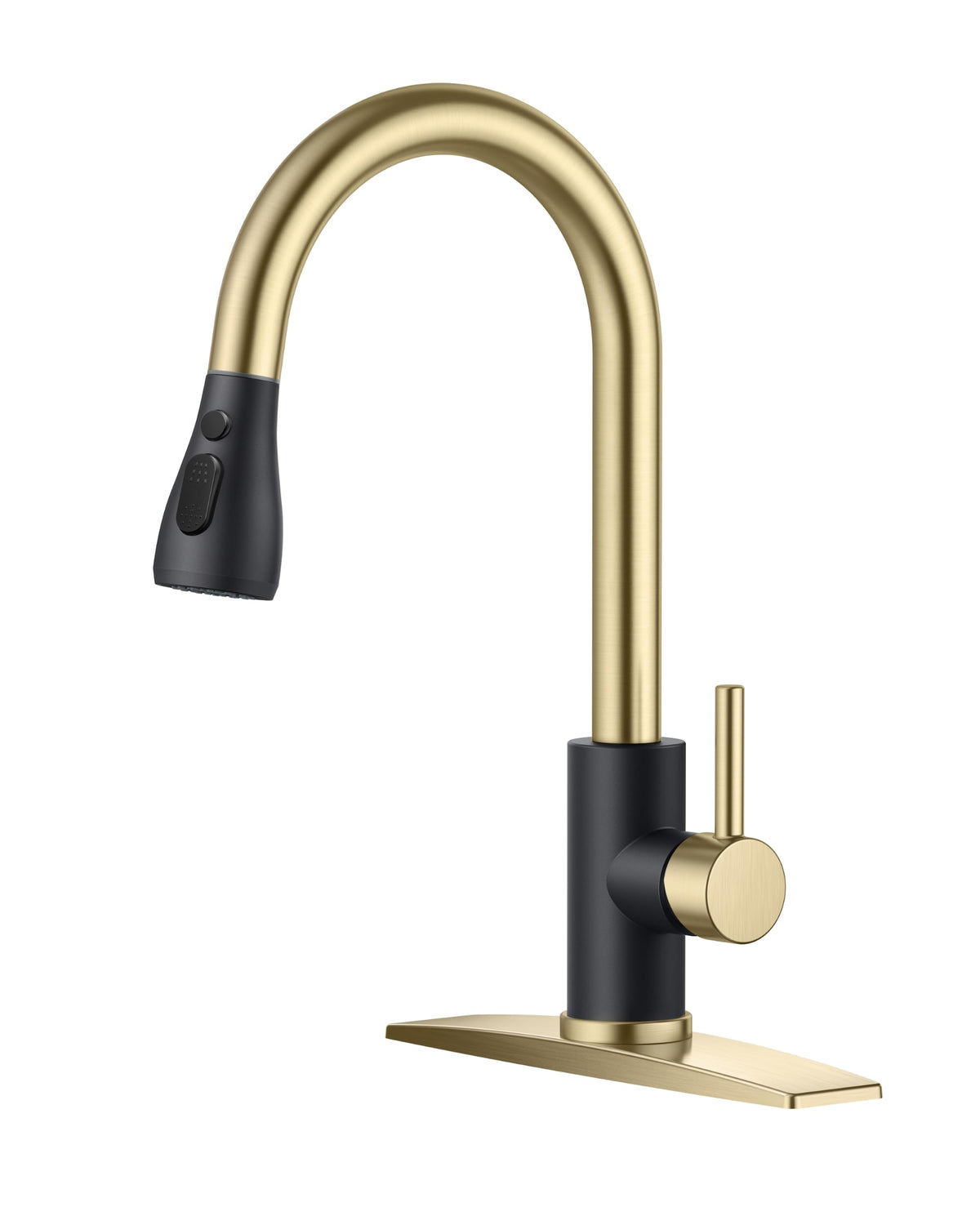 FORIOUS Kitchen Faucet with Cup Washer, Pull Down Sprayer, Brushed Nickel
