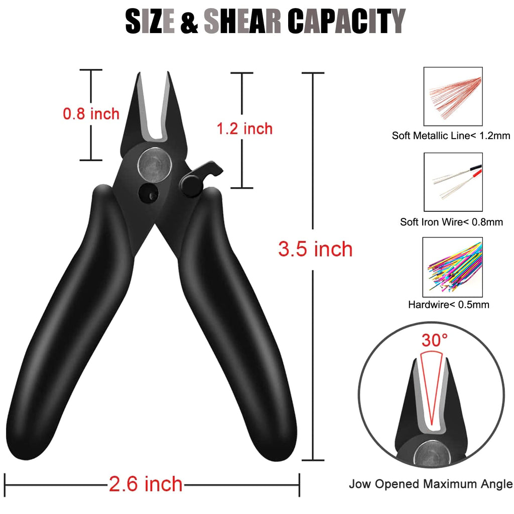 BOENFU Wire Cutters Heavy Duty Snips Flush Cut Side Cutters Pliers