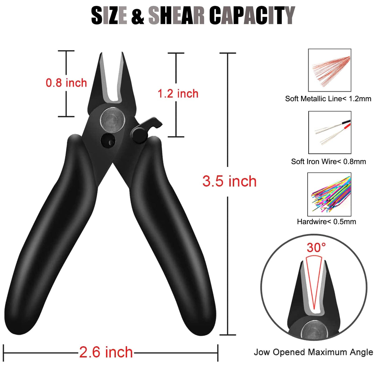 BOENFU Wire Cutters Heavy Duty Snips Flush Cut Side Cutters Pliers