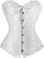 KUOSE Womens Black Basque Body Shaper Overbust Corset Top Plus Size S-6XL