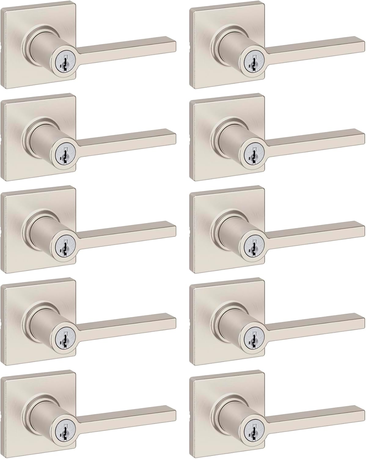 Kwikset Casey Privacy Door Lever with Lock, Matte Black