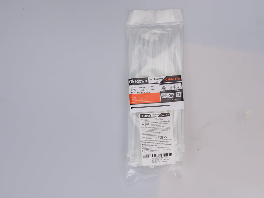 100 Pack Black Plastic Cable Ties 300mm×3.6mm Heavy Duty Strong Nylon Premium Self Locking 12 inch/30 cm Long Zip Tie Wraps