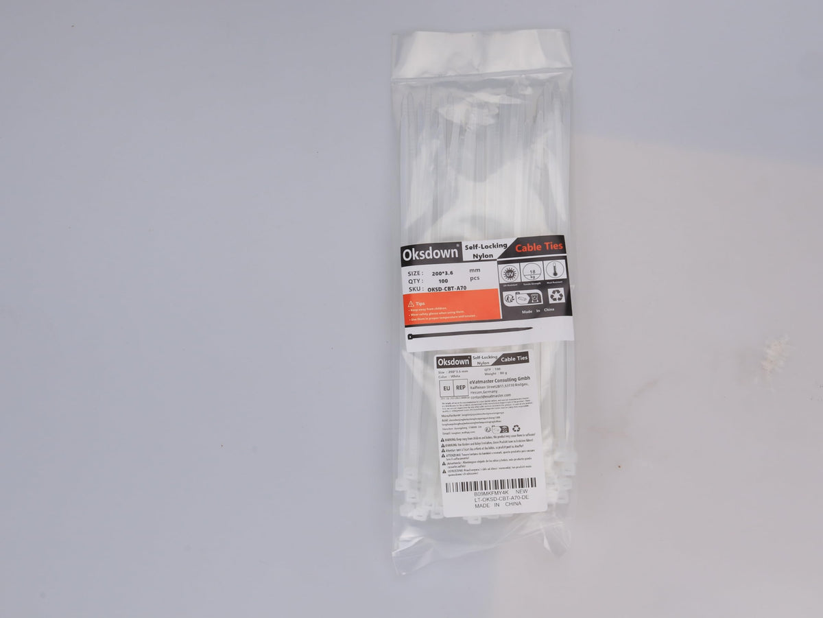 100 Pack Black Plastic Cable Ties 300mm×3.6mm Heavy Duty Strong Nylon Premium Self Locking 12 inch/30 cm Long Zip Tie Wraps