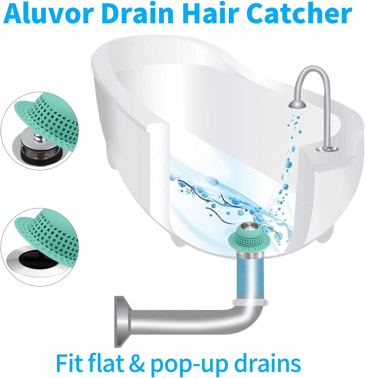 Aluvor Shower Drain Hair Catcher Bathtub Drain Cover Sink Drain Protector