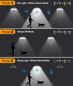 KOOPER Solar Motion Lights Outdoor, 210 LED Remote Solar Flood Lights 2PK