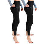 Leafigure 2-Pack High Waist Gym Leggings with Pockets for Women