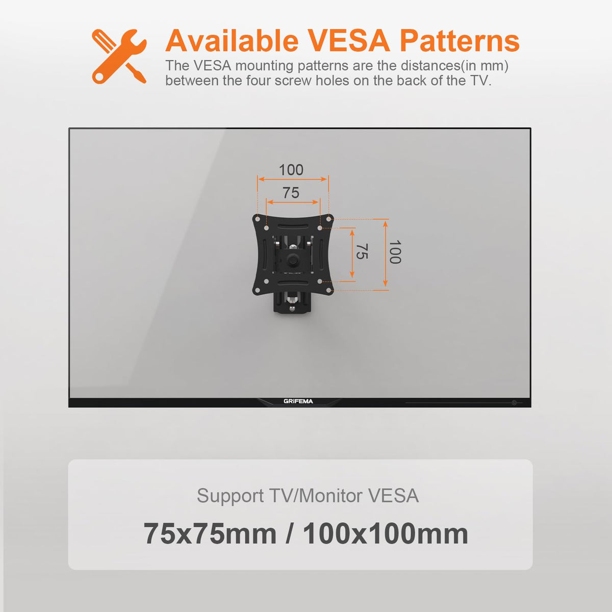 GRIFEMA Tilt TV Wall Bracket for 26 to 65 Inch TVs