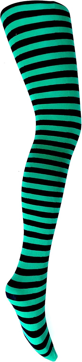 MYSASI Girls Striped Tights – Soft & Stretchy – Ages 6–14 – Perfect for School, Dance, Everyday Wear & Halloween - Kids Striped Machine washable tights - Halloween and party tights for kids