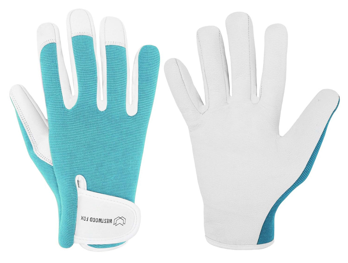 WESTWOOD FOX Ladies/Mens Leather Gardening Gloves Thorn Proof Rigger Garden work gloves, Safety Working Gloves, Premium Quality (Babypink, M)
