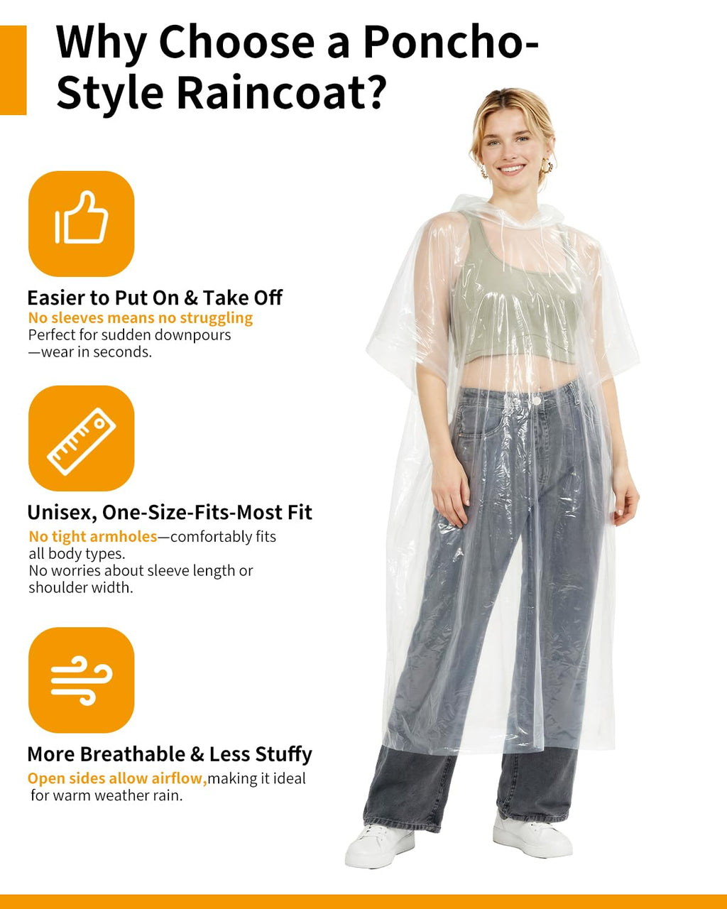 Hitituto Rain Ponchos for Adults - Extra Long Emergency Poncho with Hood, 6/12/24 Family Pack Raincoat, Home Survival Kits