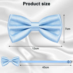 URAQT Men Pre-Tied Solid Satin Bow Tie, Adjustable Formal Bowtie