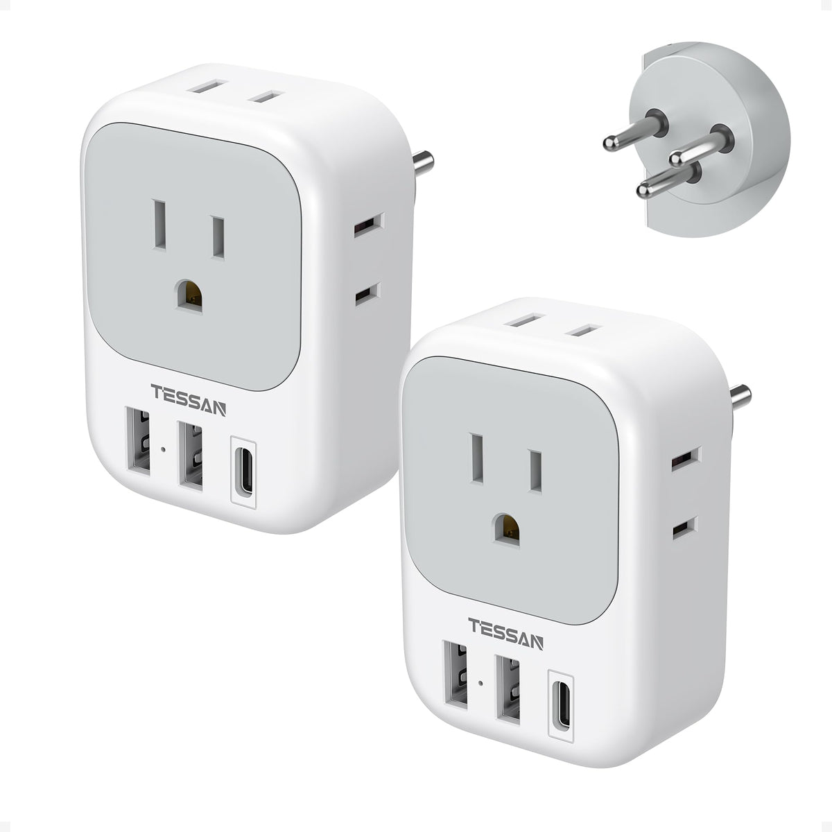 TESSAN European Travel Plug Adapter 2 Pack, Type C Plug