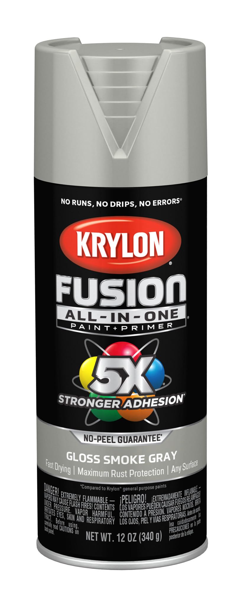 Krylon Fusion All-In-One, Metallic, Black Stainless Steel, 12 oz