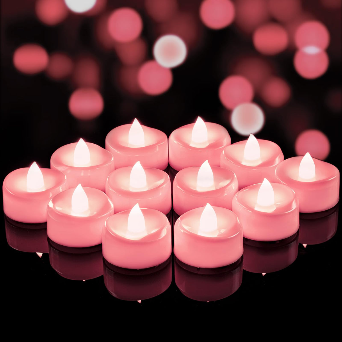 merrynights Flameless Candles, 24 Pack LED Tea Lights Candles Battery Operated, Last 200+ Hrs Flickering Tea Lights, Flameless Tealight Candles for Halloween Diwali Fall Christmas Wedding