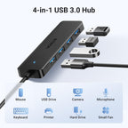 UGREEN USB Hub 3.0, USB Splitter 4 Port Ultra Slim with 5Gbps Data Transfer