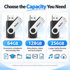 Netac 64GB USB 3.2 Flash Drive, High Speed Swivel Design Memory Stick,Up to 90/30 MB/s(R/W) Pen Drive, Thumb Drive for Data Storage, Zip Drive and jump Drive with LED Light