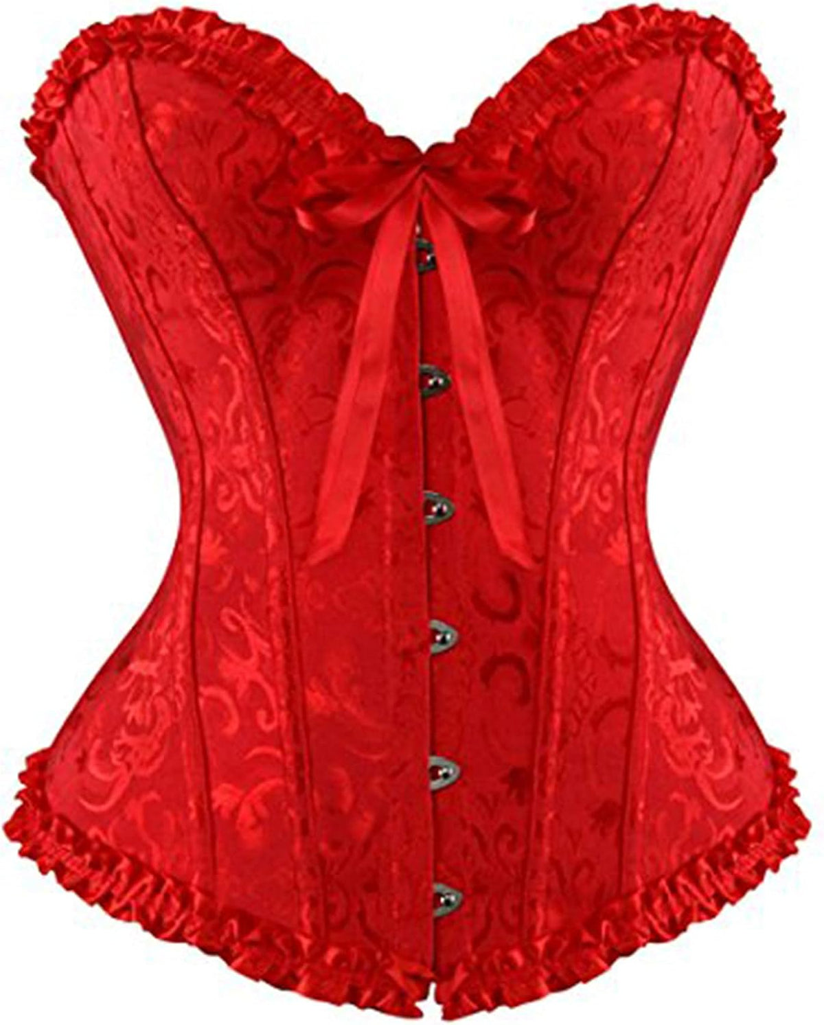 Felcia Women's Corsets Sexy Brocade Overbust Lace up Boned Corsets Shapewear Outfit
