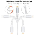 2Pack 2M iPhone Charger Cable, MFi Certified Lightning Cable Fast Charging Braided iPhone Charger Fast Charge USB Charging Lead for Phone 14 13 12 11 Pro Max XS XR X 8 7 6 Plus 5 SE, iPad and iPod