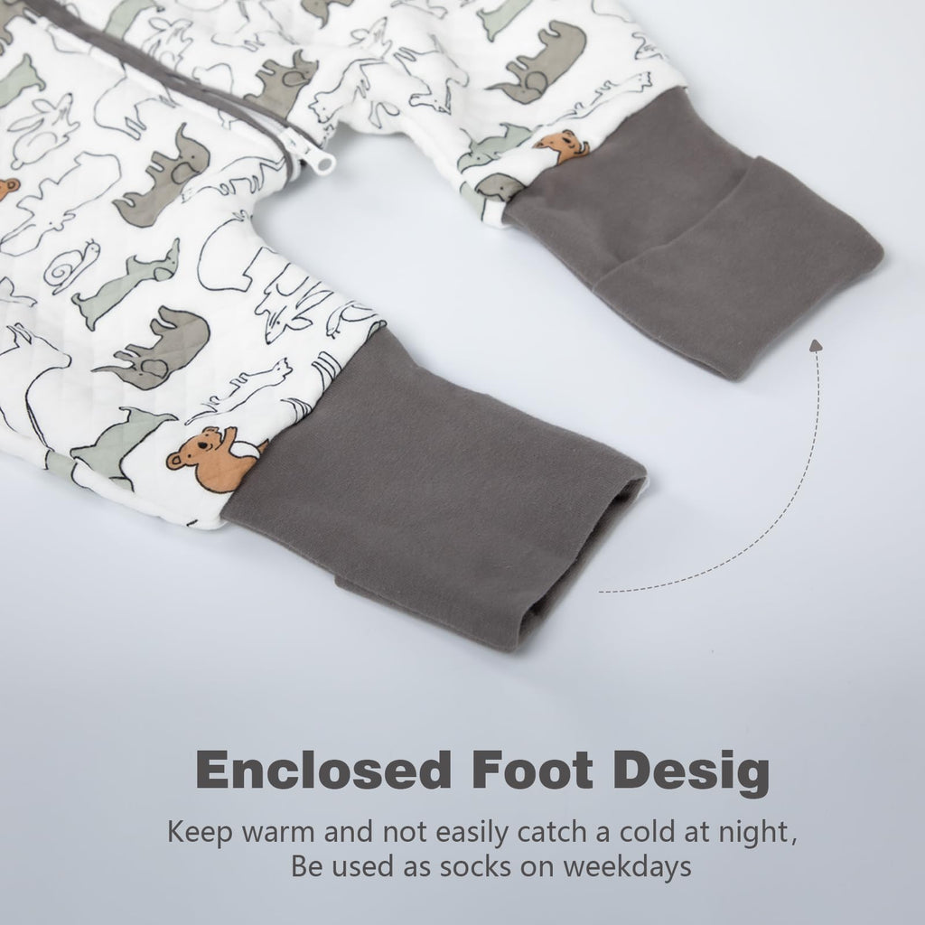 Baby Sleeping Bag with Feet, 2.0 Tog, Removable Sleeves 6-18 months