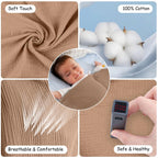 Aolso Breastfeeding Cover Nursing Cover, Muslin Cotton Soft Breathable Nursing Cover, Adjustable Strap Breast Feeding Coverall for Car Seat Blanket and Stroller Coverall (White-Bear)