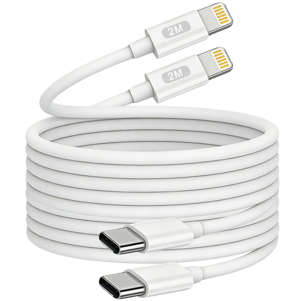 USB C to Lightening Cable 2Pack 2M MFi Certified, Fast Charging USBC i Phone Charger Lead for Apple iPhone 14 13 12 11 Pro Max X XR XS 8 Plus, for iPad- Type C to Lightening wire