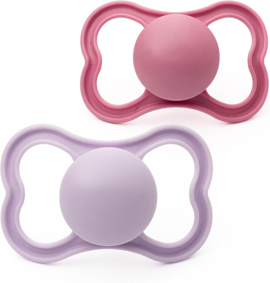 MAM Perfect Dummies, 18-36M, 2 Pack, Orthodontic Design, Pink/Purple
