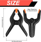 12 Pack Plastic Spring Clamps, 3.5inch Small Heavy Duty Clips for Crafts, Backdrop Stand, Woodworking, Photography Studios (Black)