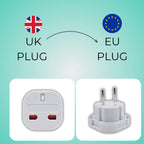 Double Dragon 2-Pack UK Electric Toothbrush & Shaver Plug Adapter | 2-Pin to 3-Pin Bathroom Converter | Supports UK EU Round & US Flat 2-Pin Plugs | 1A Fused | Compatible with Oral-B, Braun, Philips