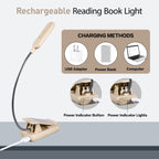 VAVOFO Rechargeable Reading Light, Clip on Book Light for Reading in Bed