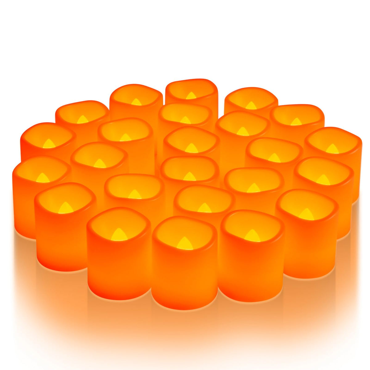 Homemory 24 Pack Red Flameless Flickering LED Votive Tealights Candles