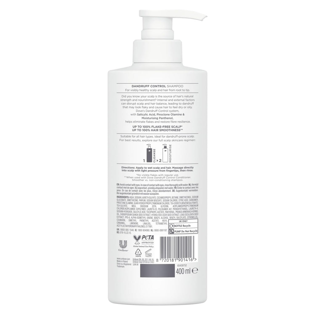 Dove Scalp + Hair Therapy Dandruff Control Shampoo, 400 ml