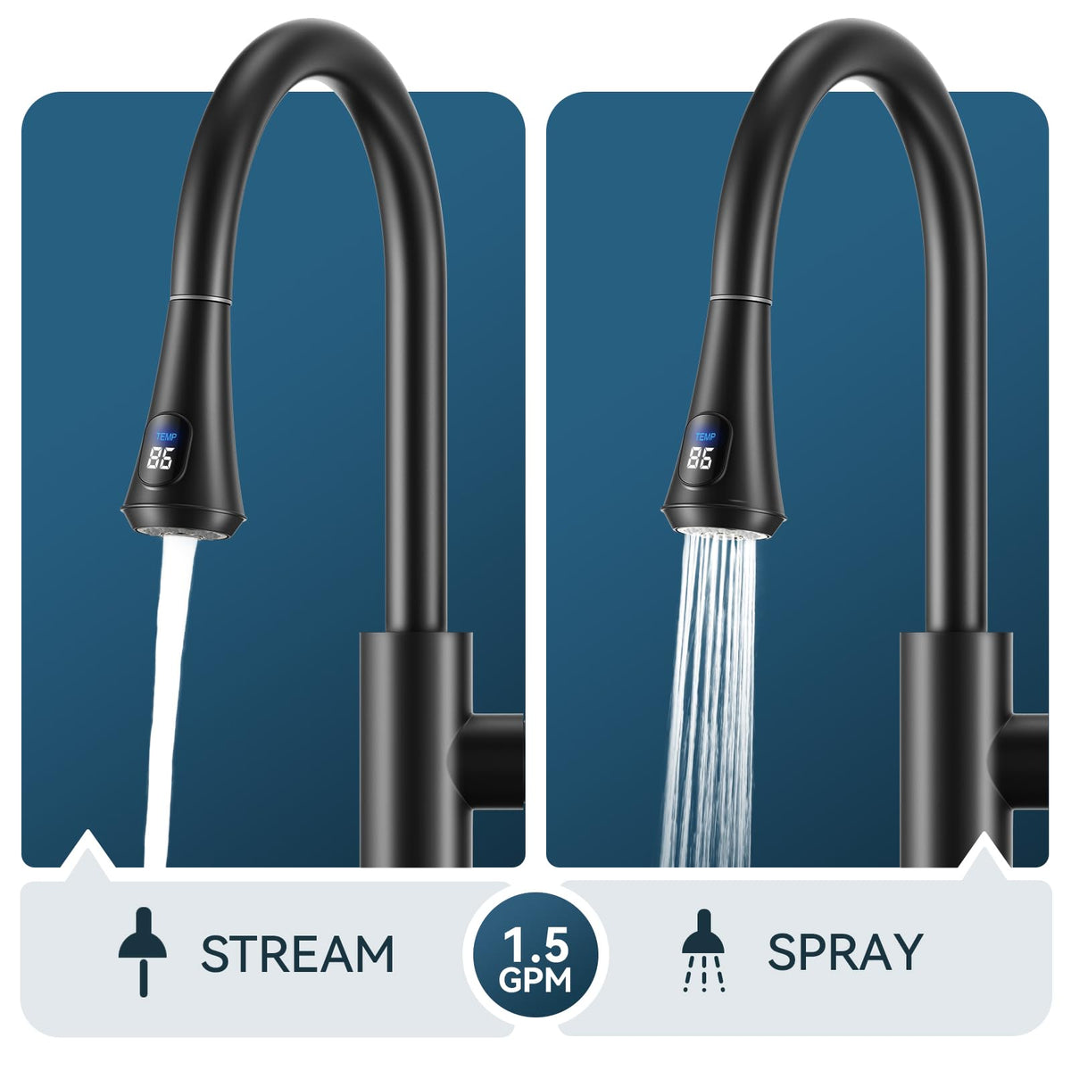 FORIOUS Kitchen Faucet with Cup Washer, Pull Down Sprayer, Brushed Nickel