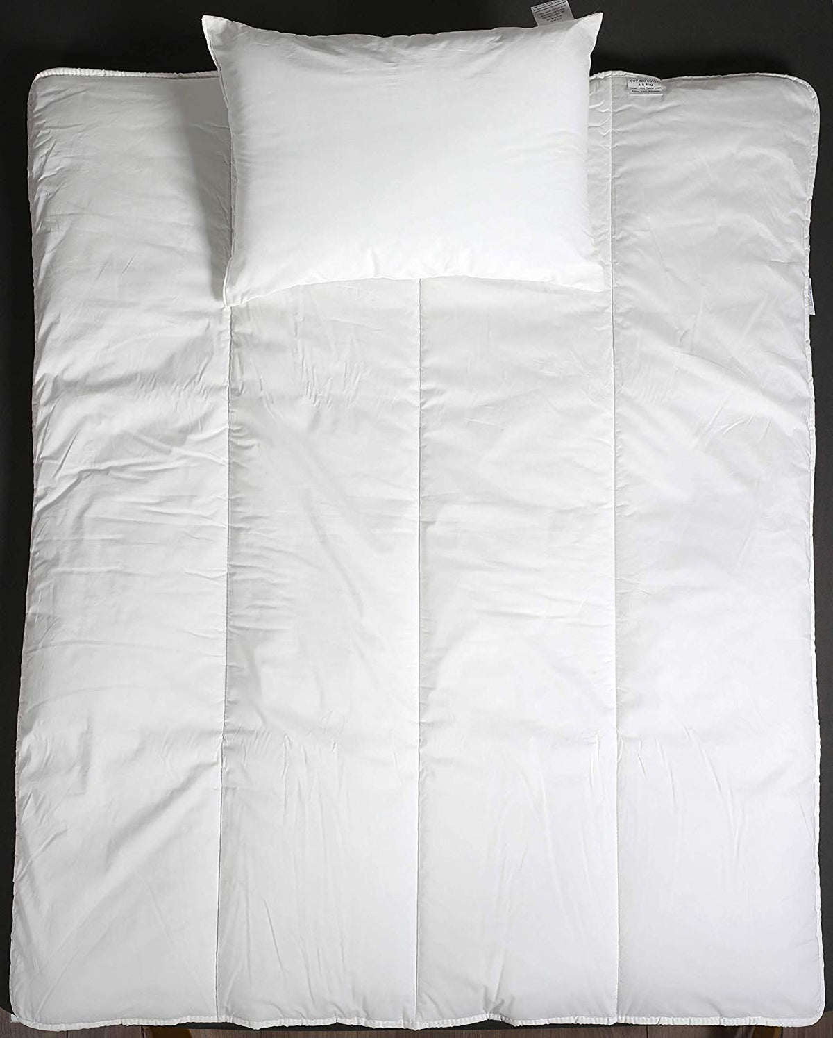 Adam Home 4.5 Tog Toddler Duvet and Pillow Set 100% Microfibre Anti-Allergy Lightweight Cot Bed (Duvet 120x150 cm) & (Pillow 40x60 cm) Hypoallergenic and Machine Washable Cot