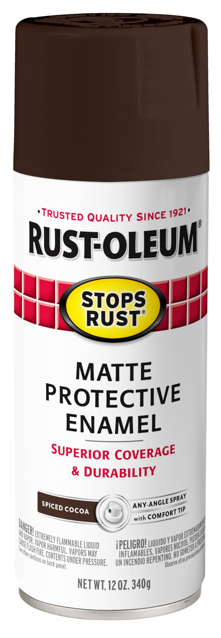 Rust-Oleum 7776830 Stops Rust Spray Paint, 12 oz, Flat Black