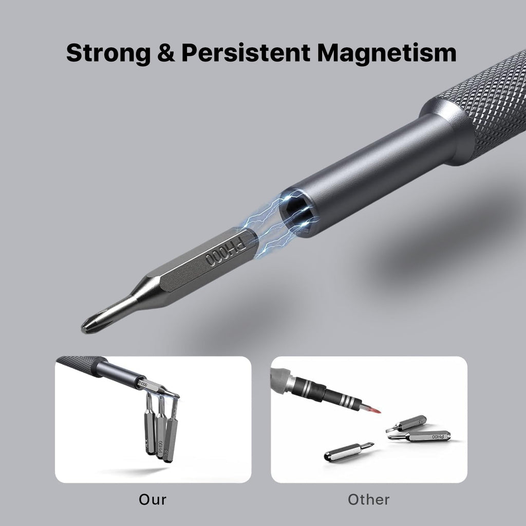 AXTH 25-in-1 Small Precision Screwdriver Set, Professional Magnetic Mini Repair Tool Kit for Phone, Computer, Watch, Laptop, Macbook, Ring Doorbell, Eyeglass, Electronic, [Bearing Steel] Screw Driver