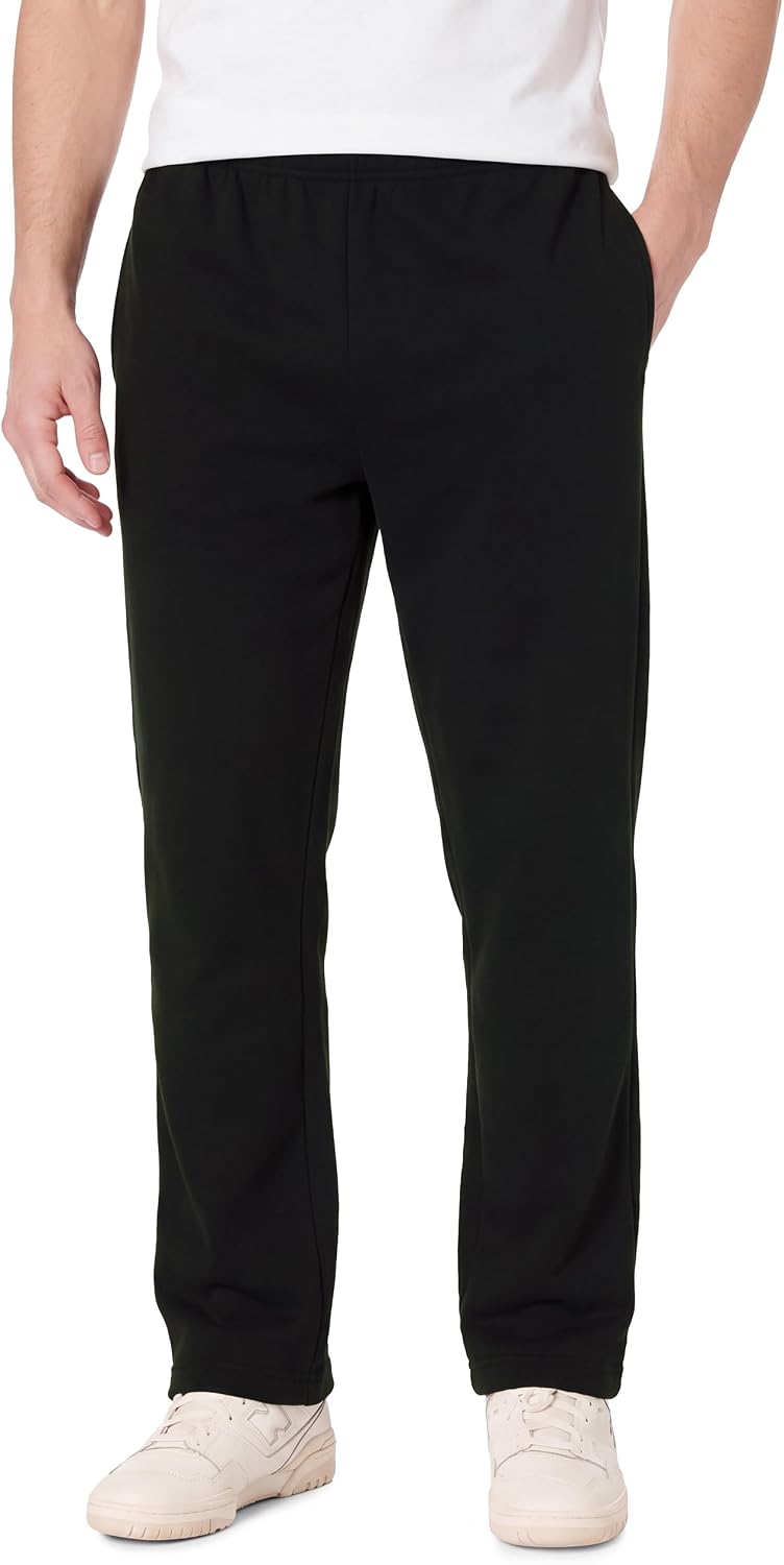Amazon Essentials Men's Fleece Open Bottom Sweatpant (Available in Big and Tall)